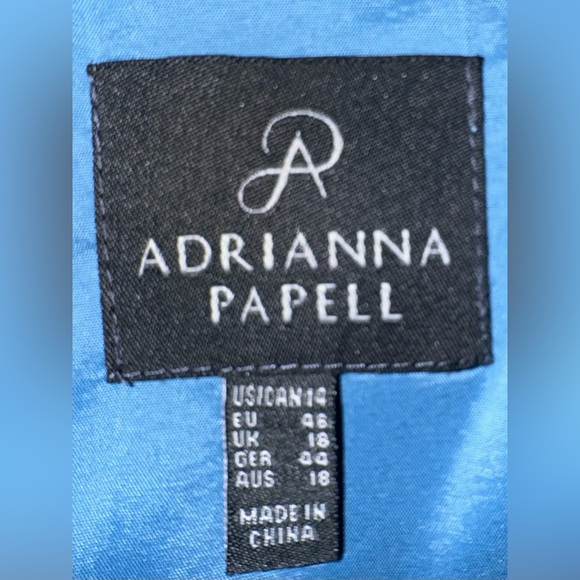 Adrianna Papell Ice Blue Surplice Sheath Cocktail Dress size 14 - Picture 5 of 6